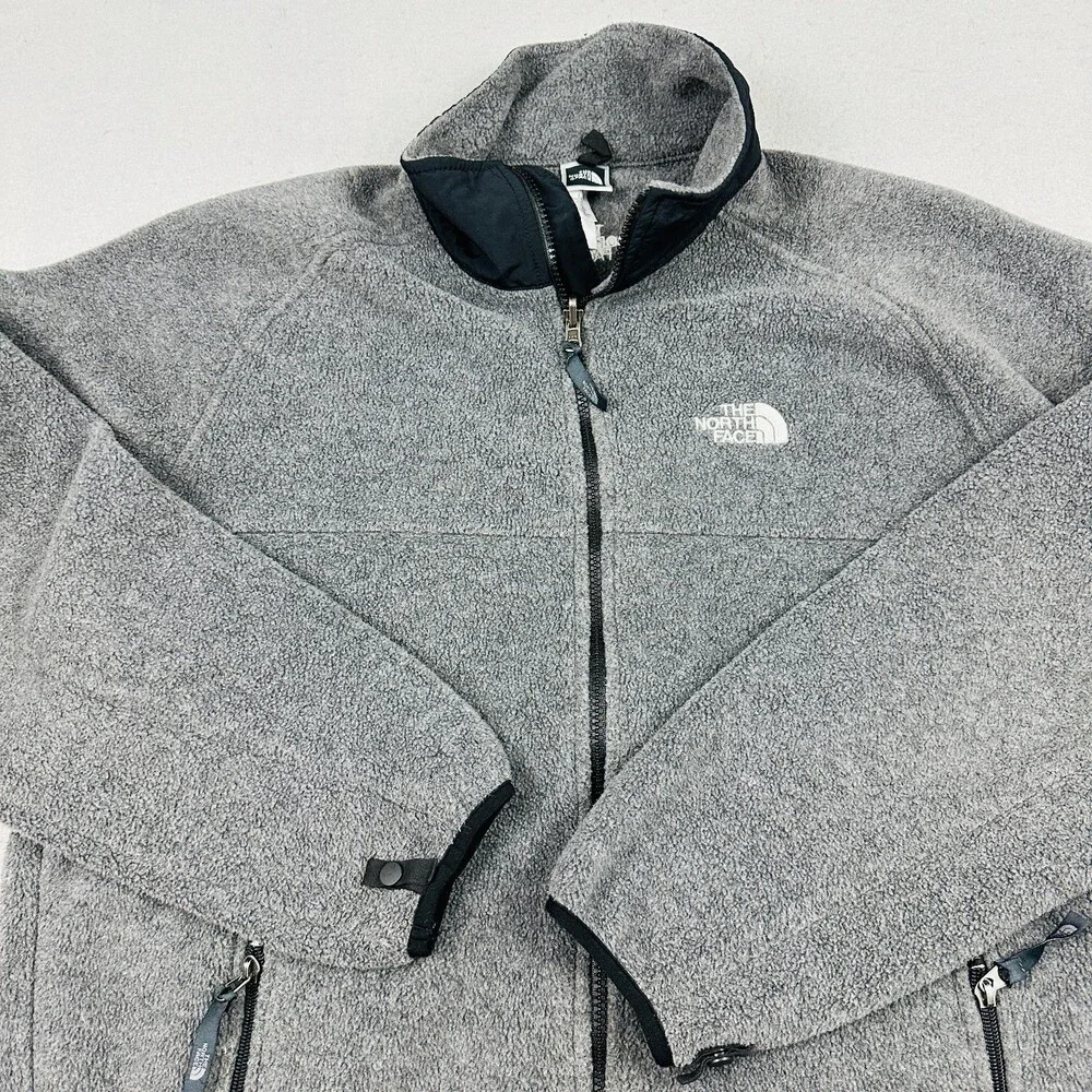 The North Face Jacket Men Large Gray Full Zip Fleece Polartec Pockets Outdoor L